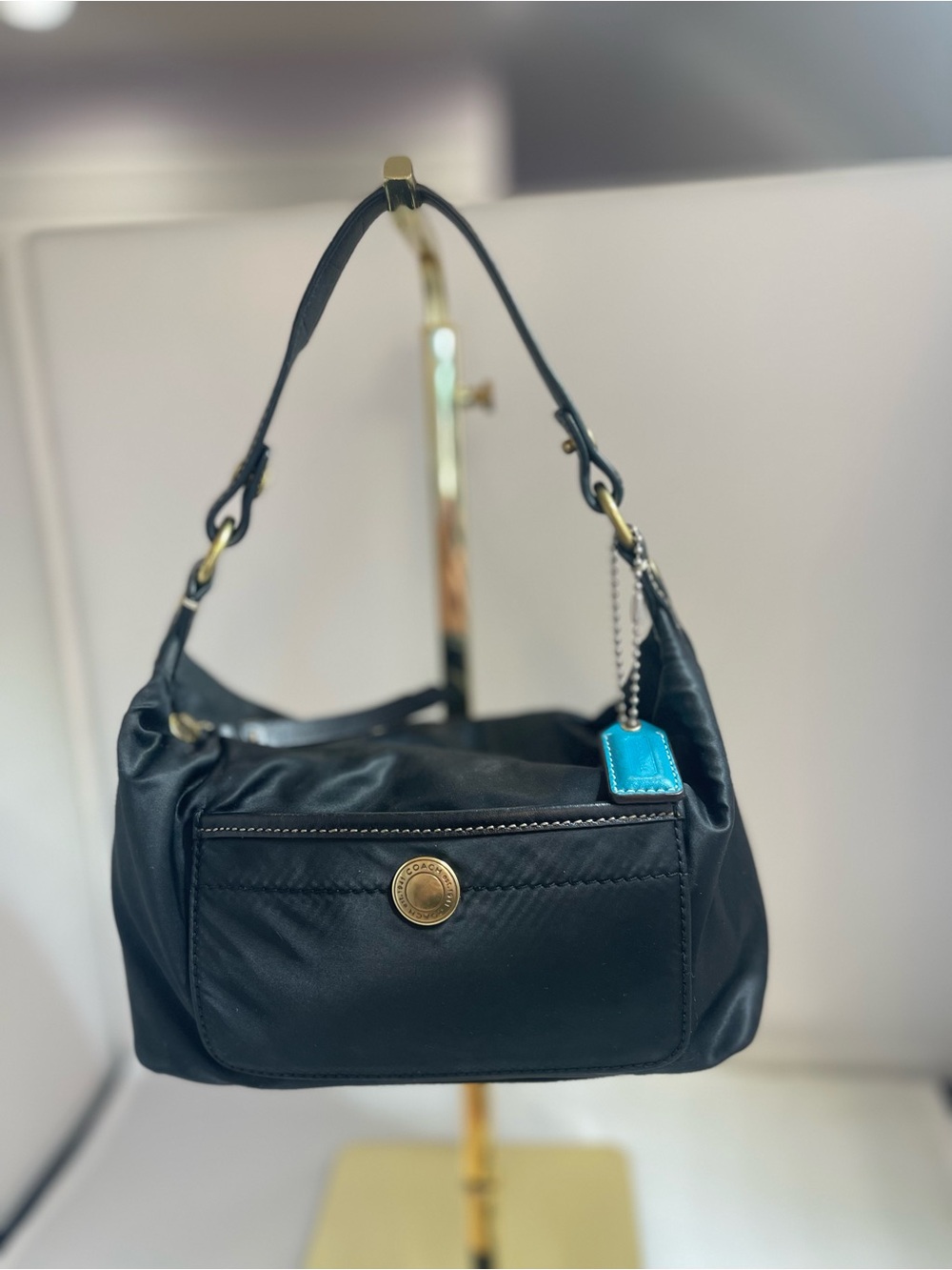 Coach Black Hampton Nylon Small Bag